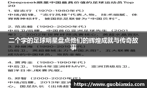 二个字的足球明星盘点他们的辉煌成就与传奇故事